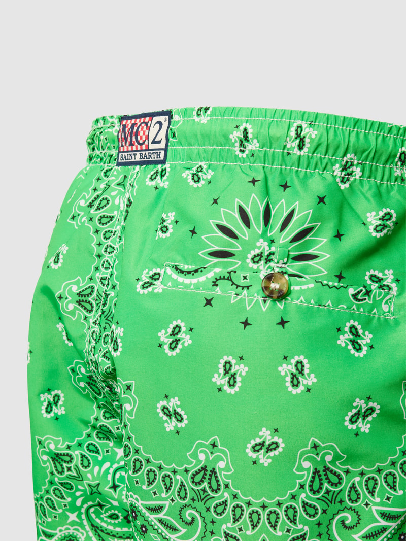 Badehose mit Allover-Print Modell 'CAPRESE' in grün