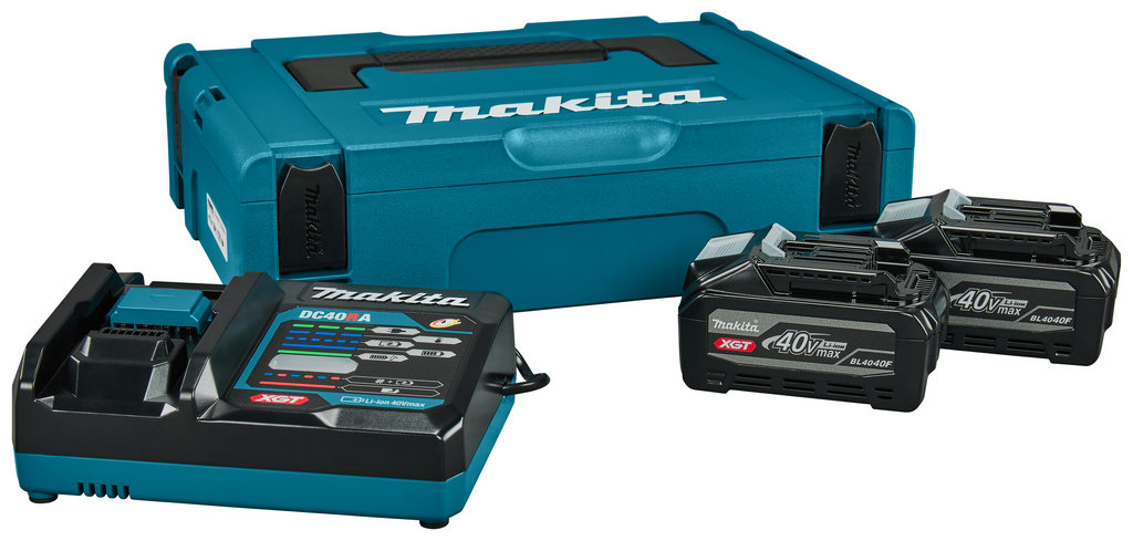 Makita tartozékok 1911B9-4 Startset XGT DC40RA/2xBL4040F XGT 40V Max 4,0Ah Li-Ion + fólia DC40RA MBox-ban