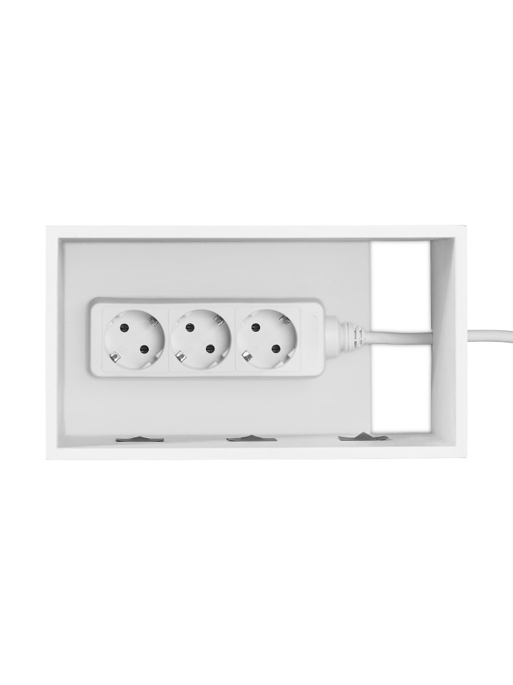 relaxdays Kabelbox in Weiß - (B)25,5 x (H)16,5 x (T)14 cm günstig kaufen onesize