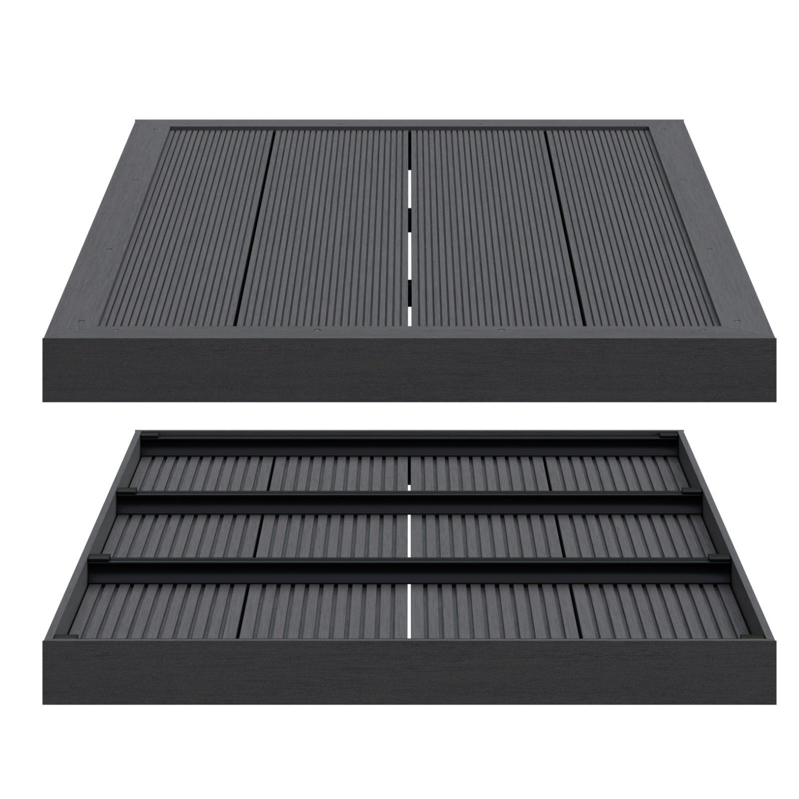 HAGO Solardusche WPC Bodenelement Gartendusche Solardusche Bodenplatte Pool Stehbrett
