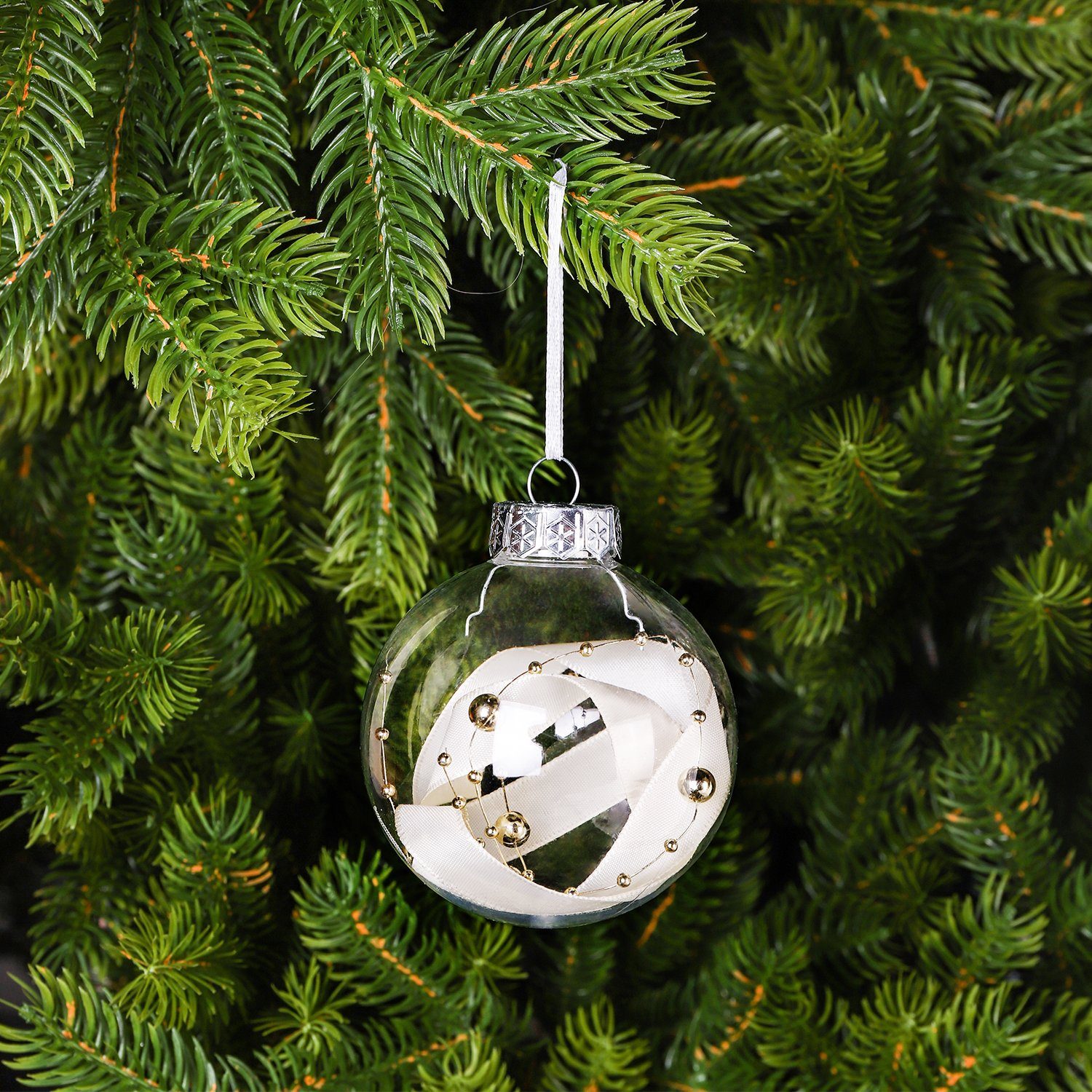 Salcar Weihnachtsbaumkugel 6er Weihnachtskugeln Christbaumkugeln Weihnachtsdeko Christbaumschmuck, 8 cm im Durchmesser, 3 verschiedene Designs