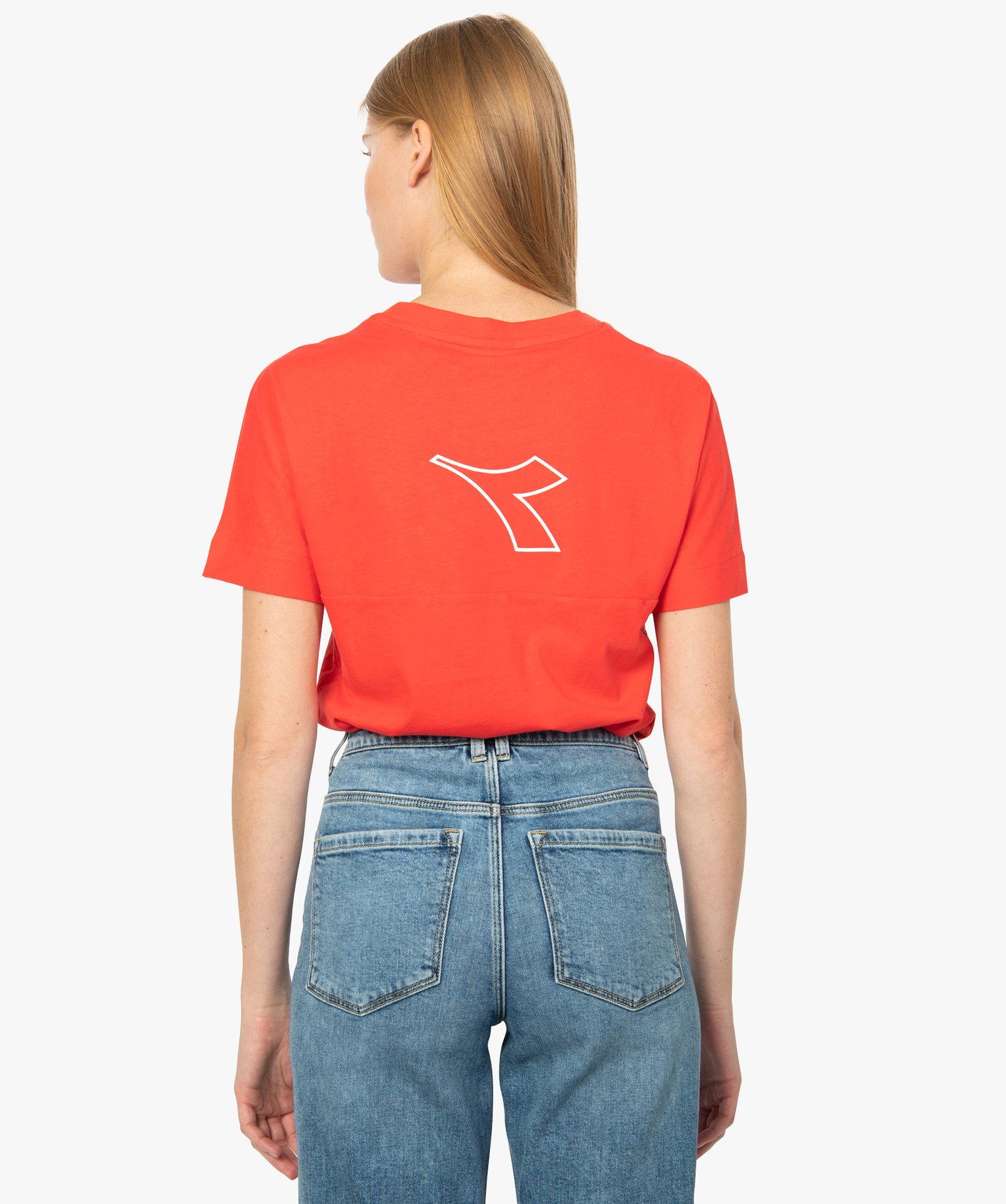 Tee-shirt femme à manches courtes en coton bio - Diadora rouge | GEMO