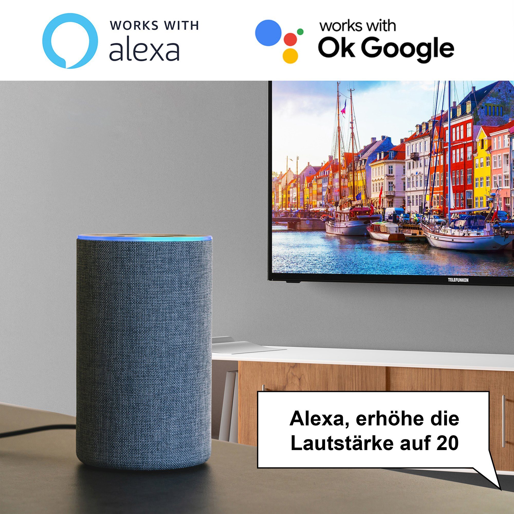 Telefunken XF43K550-W LCD-LED Fernseher (108 cm/43 Zoll, Full HD, Smart TV, Triple-Tuner, HDR, 6 Monate HD+ gratis)