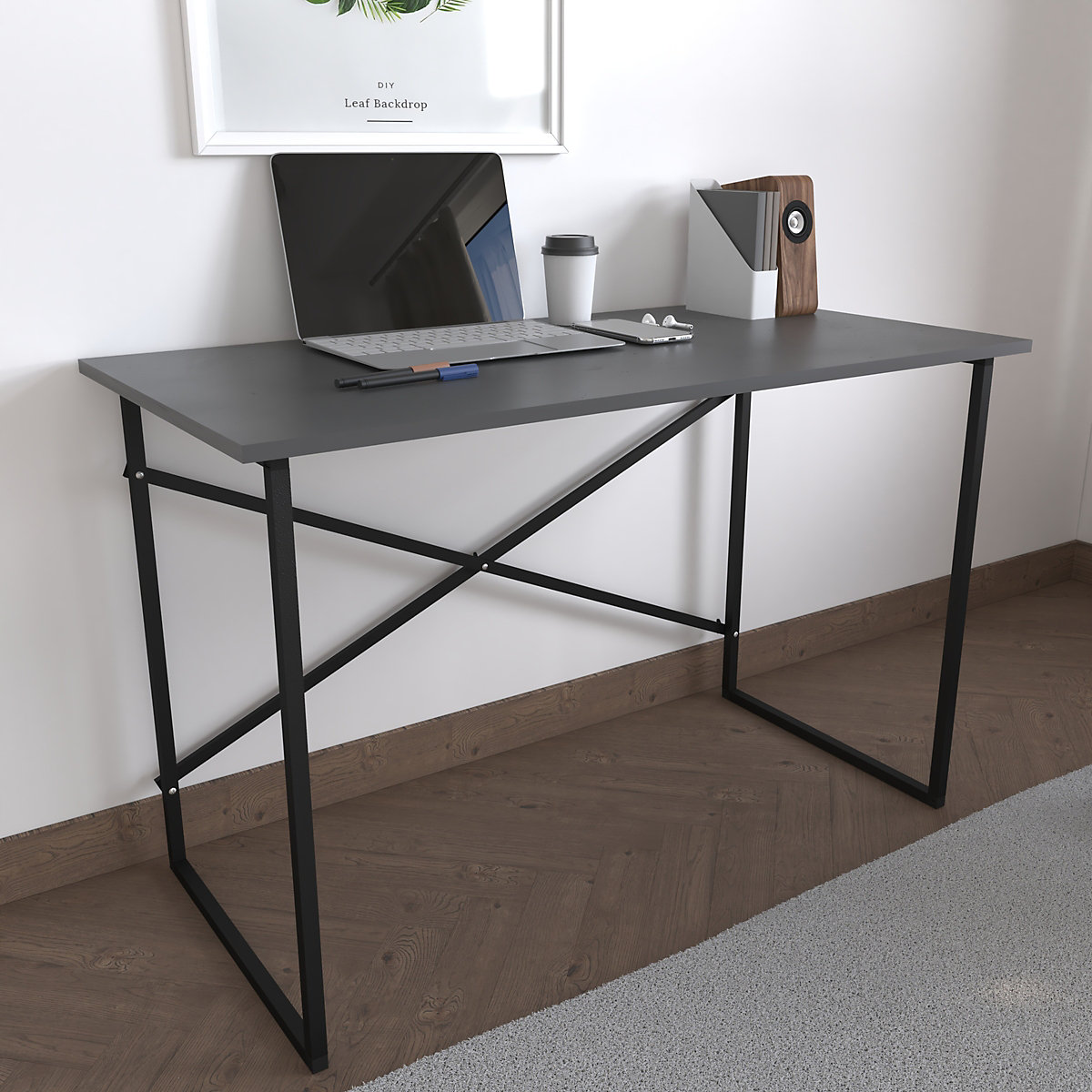 Holz Metall Schreibtisch Computertisch Arbeitstisch Bürotisch Büro Industrie Styl Insasi