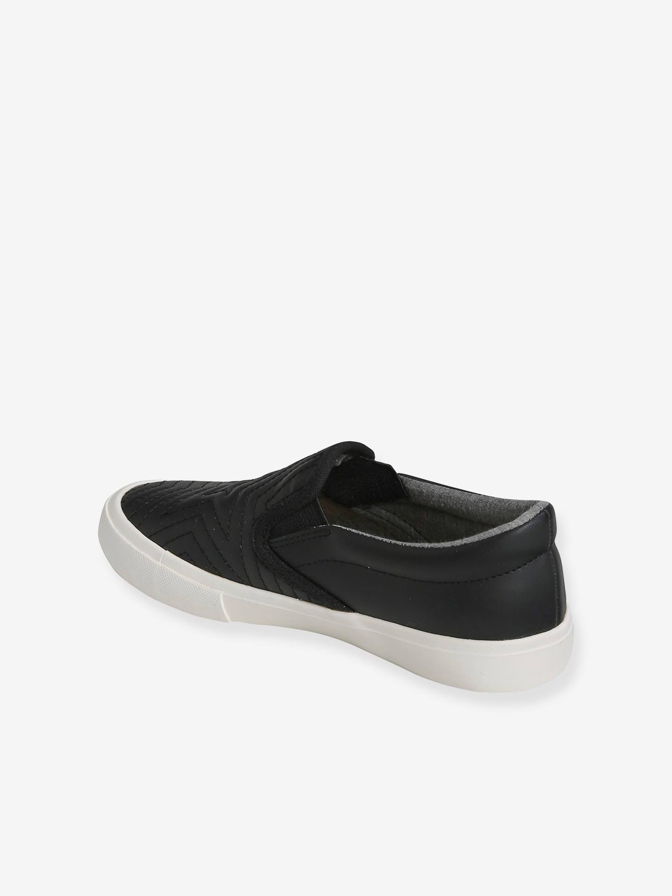 Baskets slip-on fille étoiles brodées noir