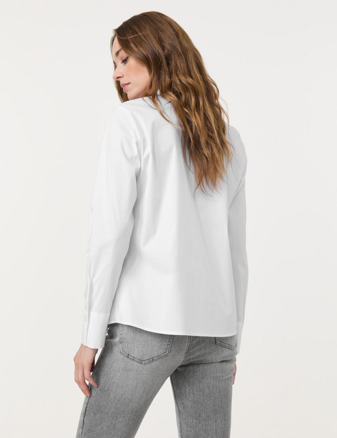 Baumwollbluse mit Plissee-Detail