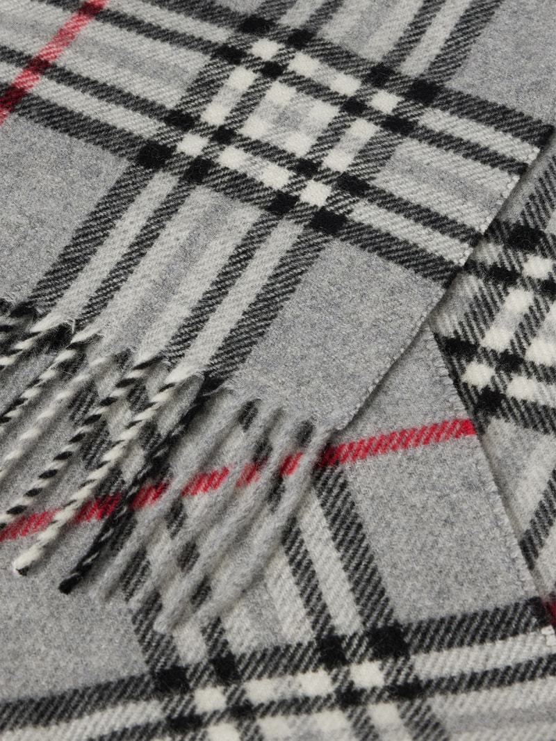 Schal mit Tartan-Karo in hellgrau