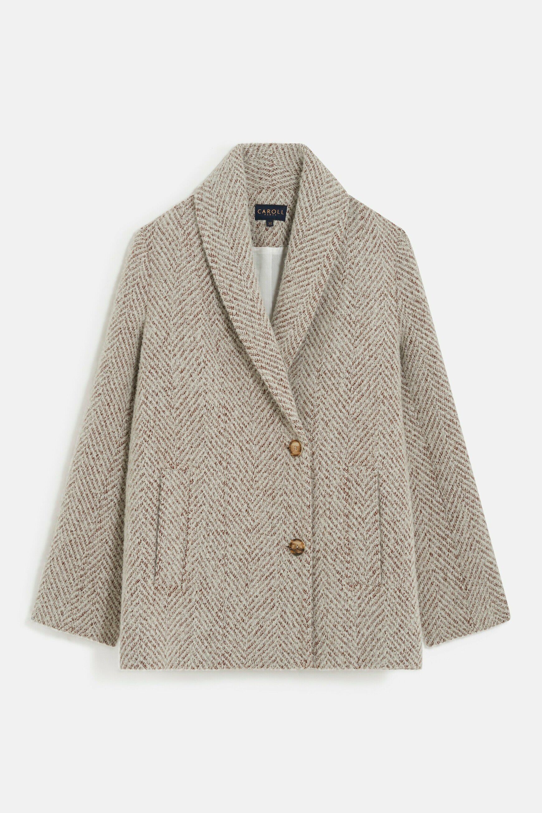 Manteau gabon marron cognac femme
