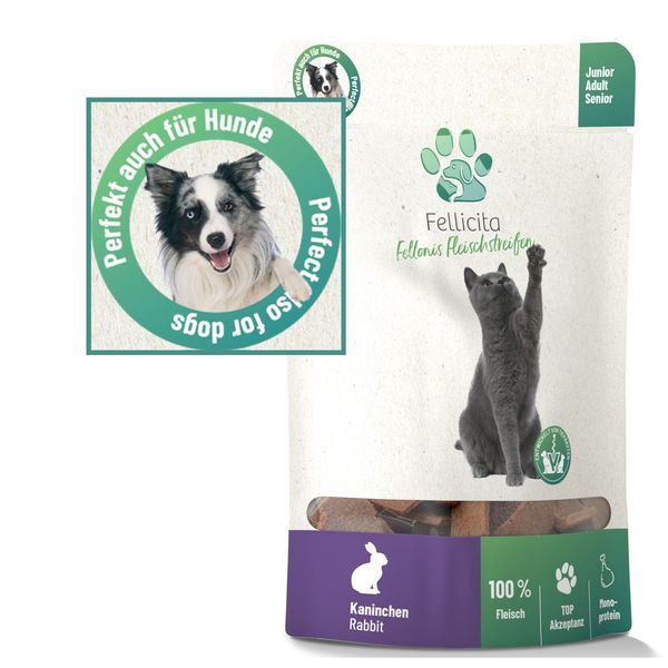 Fellicita Snacks Fellicita Kaninchen Fleischstreifen 8x 50g Fellonis Katzensnacks