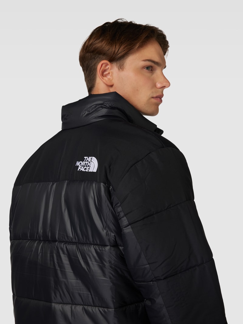Steppjacke mit Logo-Stitching in schwarz