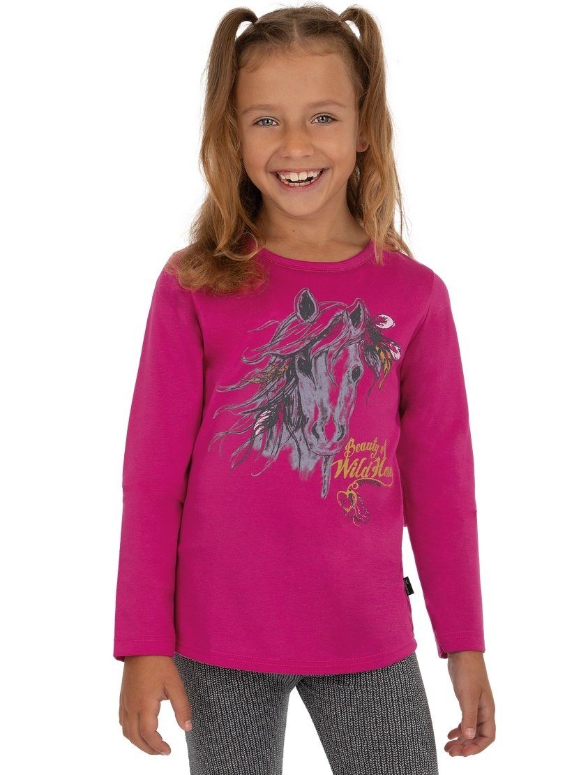 Trigema T-Shirt TRIGEMA T-Shirt mit niedlichem Pferde-Motiv