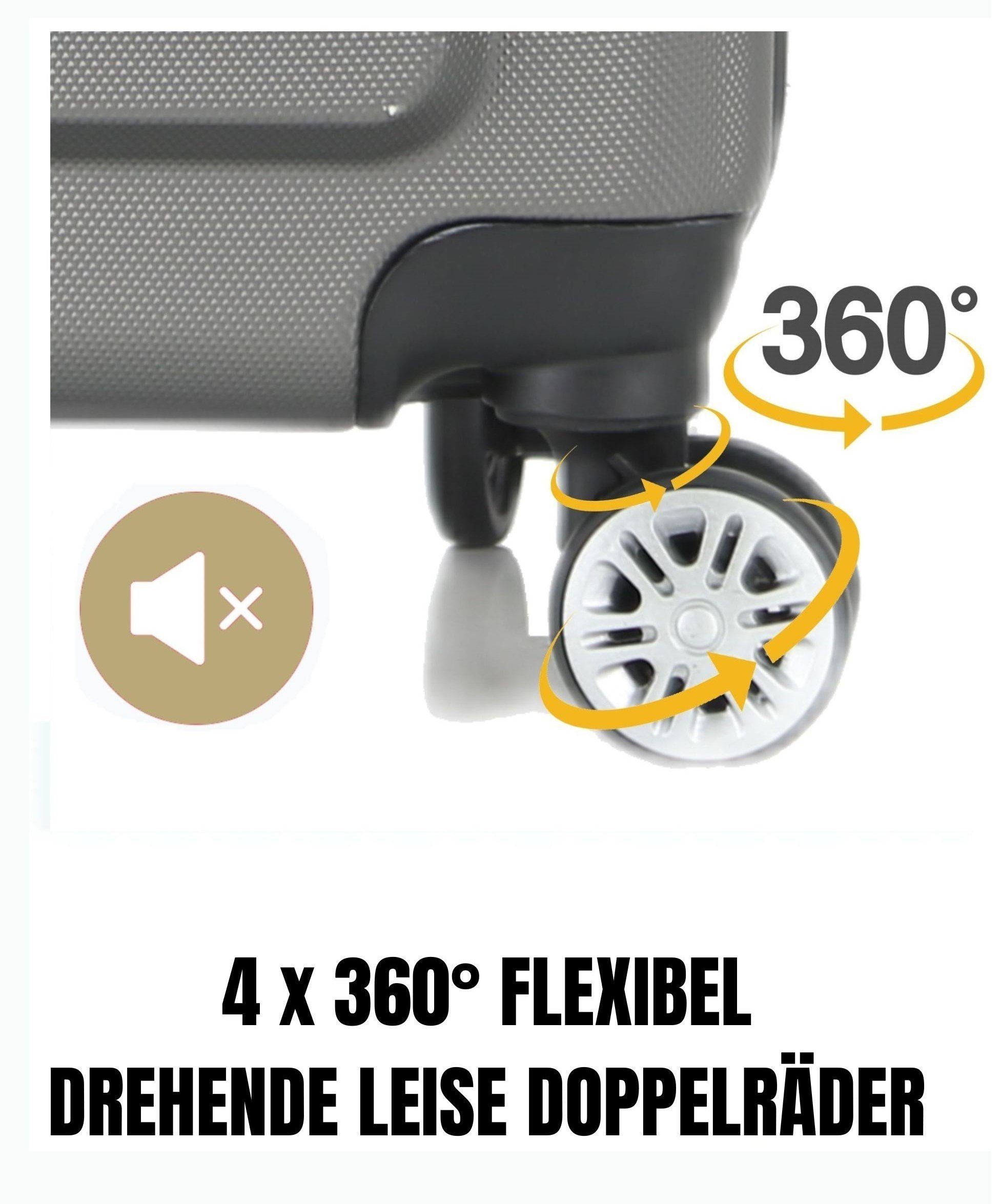 KESSMANN HOFFMANN Kofferset Hartschalenkoffer Set 3 teilig Kofferset L XL XXL Koffer -VARIANTE-, 4 Rollen, (Koffer-Set, 3 tlg., Leichtgewicht Rollkoffer 360° Rollen Reisen Urlaub Reisekoffer Set), Trolley Gepäckset Hartschalenkoffer Urlaubskoffer Han