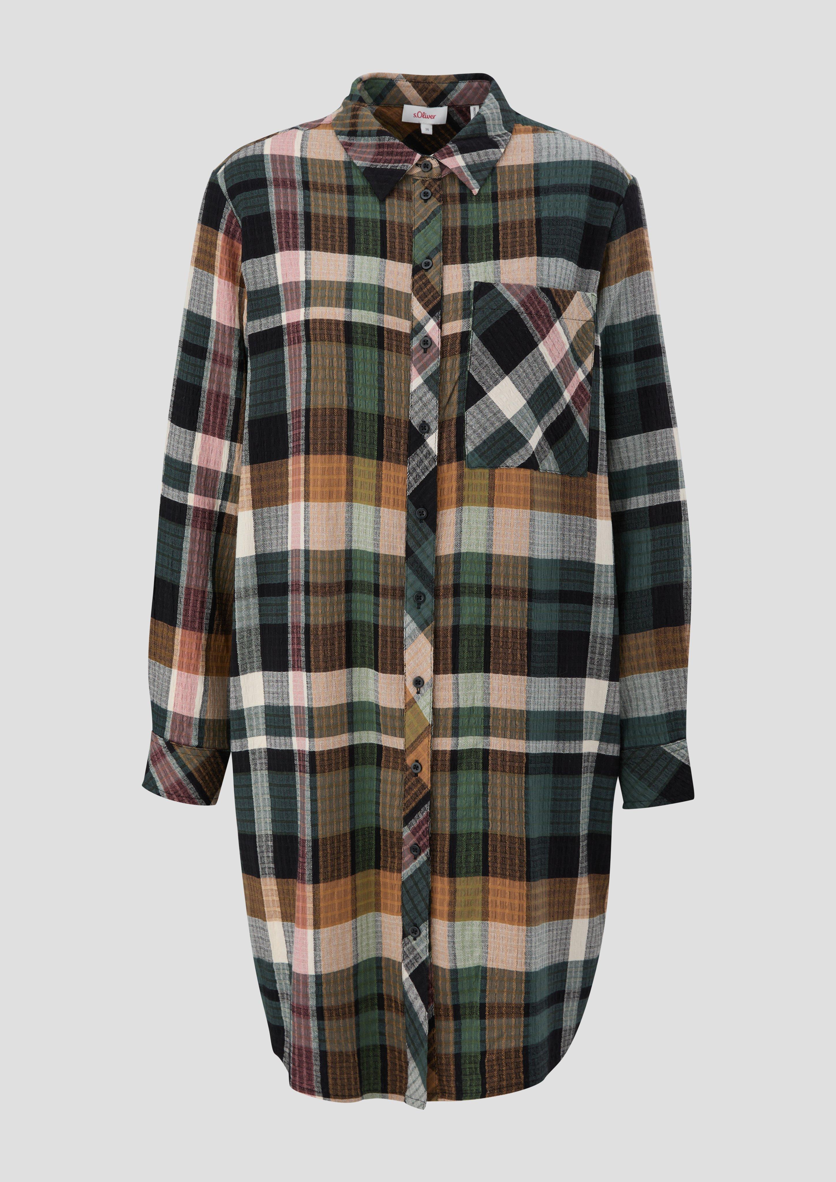 Longbluse in Seersucker-Qualität  2135801-99N5