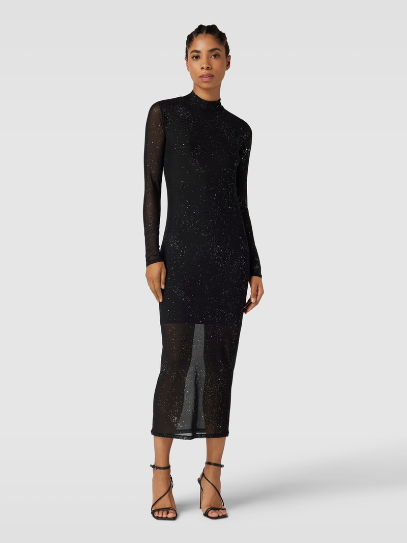 Midikleid mit Effektgarn Modell 'NASUSE' in metallic schwarz