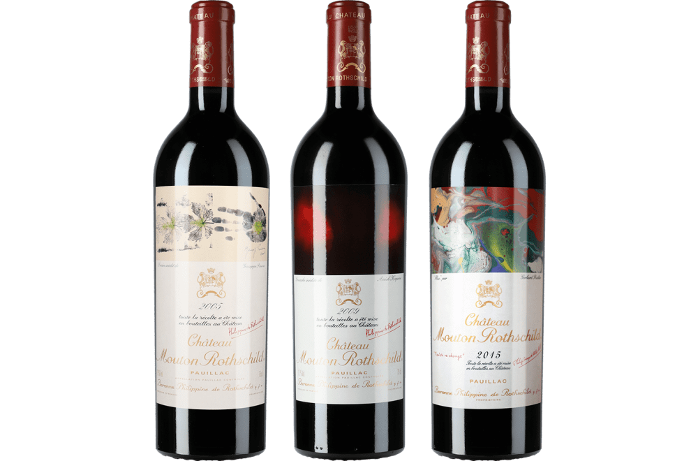 Mouton Rothschild Sammlerbox: Chateau Mouton-Rothschild Jahrgangs-Trio aus 2023er Chateau-Reserve: (2005-2009-2015)