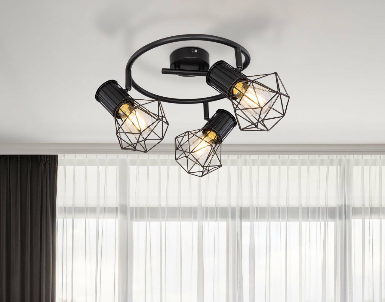 Globo Lighting - PRISKA - Strahler Metall schwarz, 3x E27