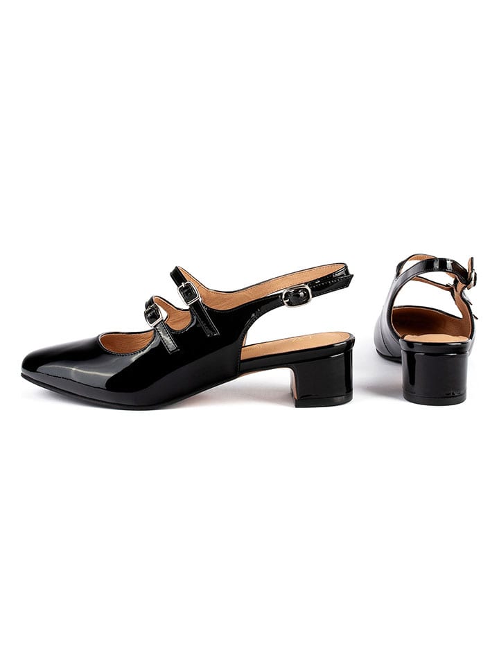 loft37 Leder-Slingpumps in Schwarz günstig kaufen