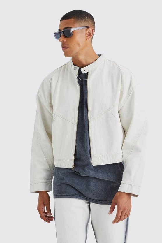 Kastige Moto-Jeansjacke