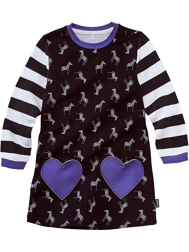 JAKO-O Kleid in Schwarz/ Weiß/ Lila günstig kaufen 92/98