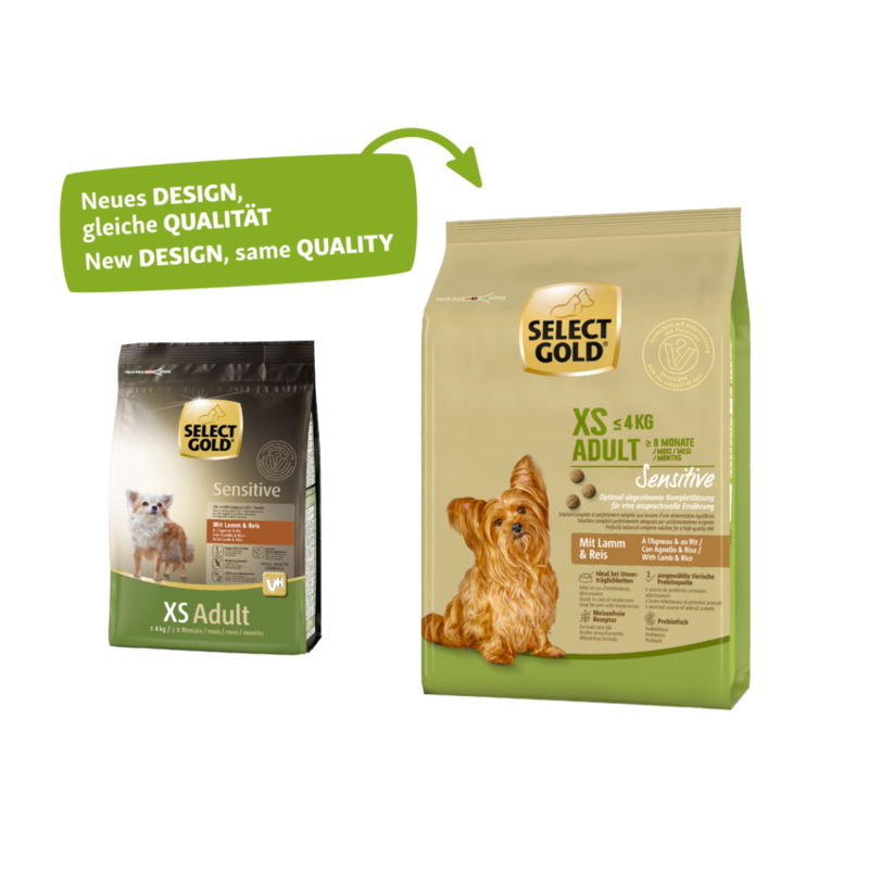 SELECT GOLD Hundetrockenfutter SELECT GOLD Sensitive XS Adult Lamm & Reis 1 kg