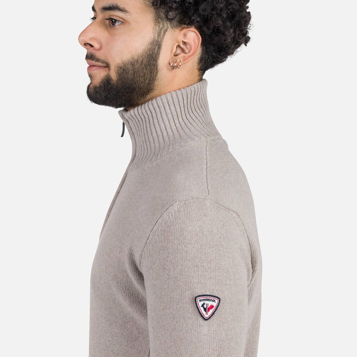 Herrenstrickpullover mit halblangem Reißverschluss Signature