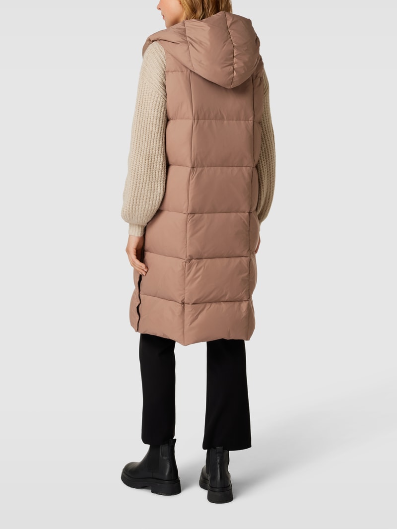 Steppweste mit Kapuze in taupe