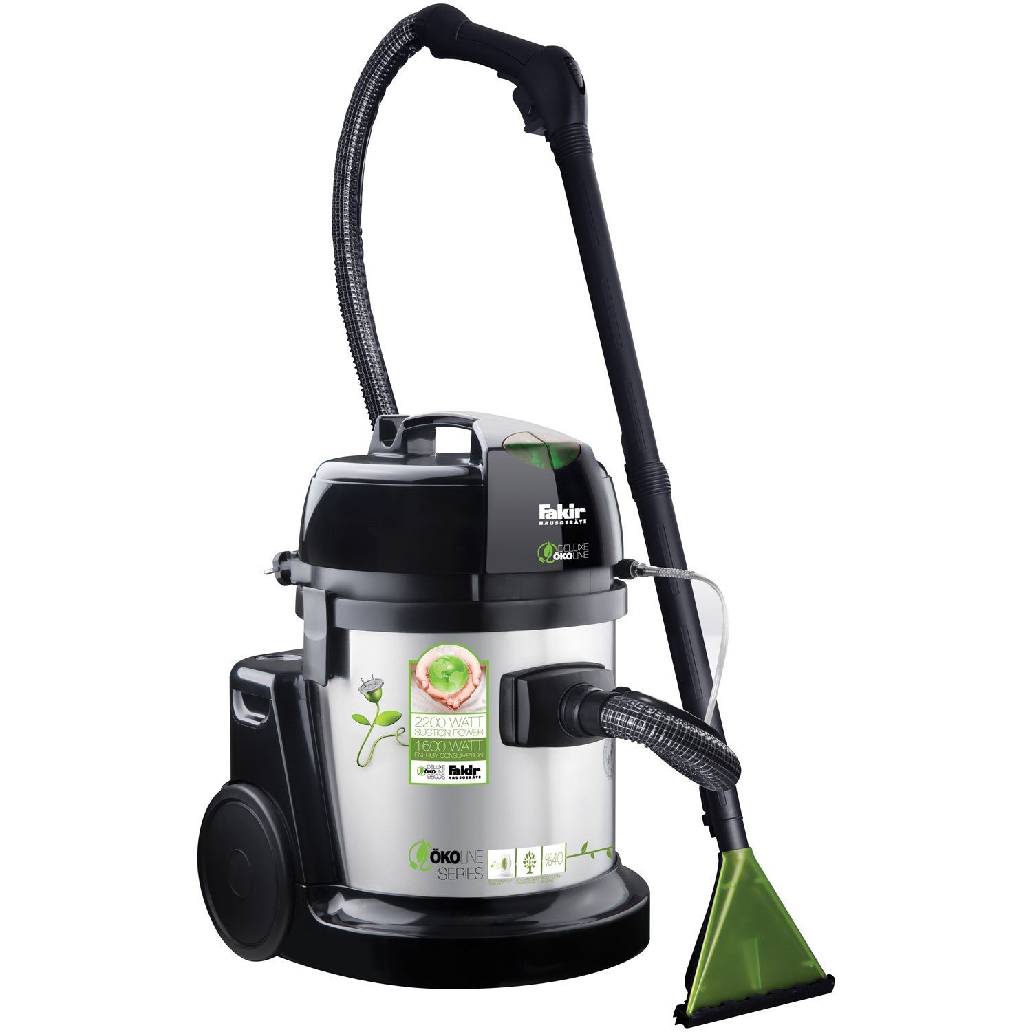 FAKIR Wasch-Sauger premium SR 9800 S, 1600 W, Nass-/Trockensauger mit Sprühextraktionsfunktion, Edelstahl-Behälter