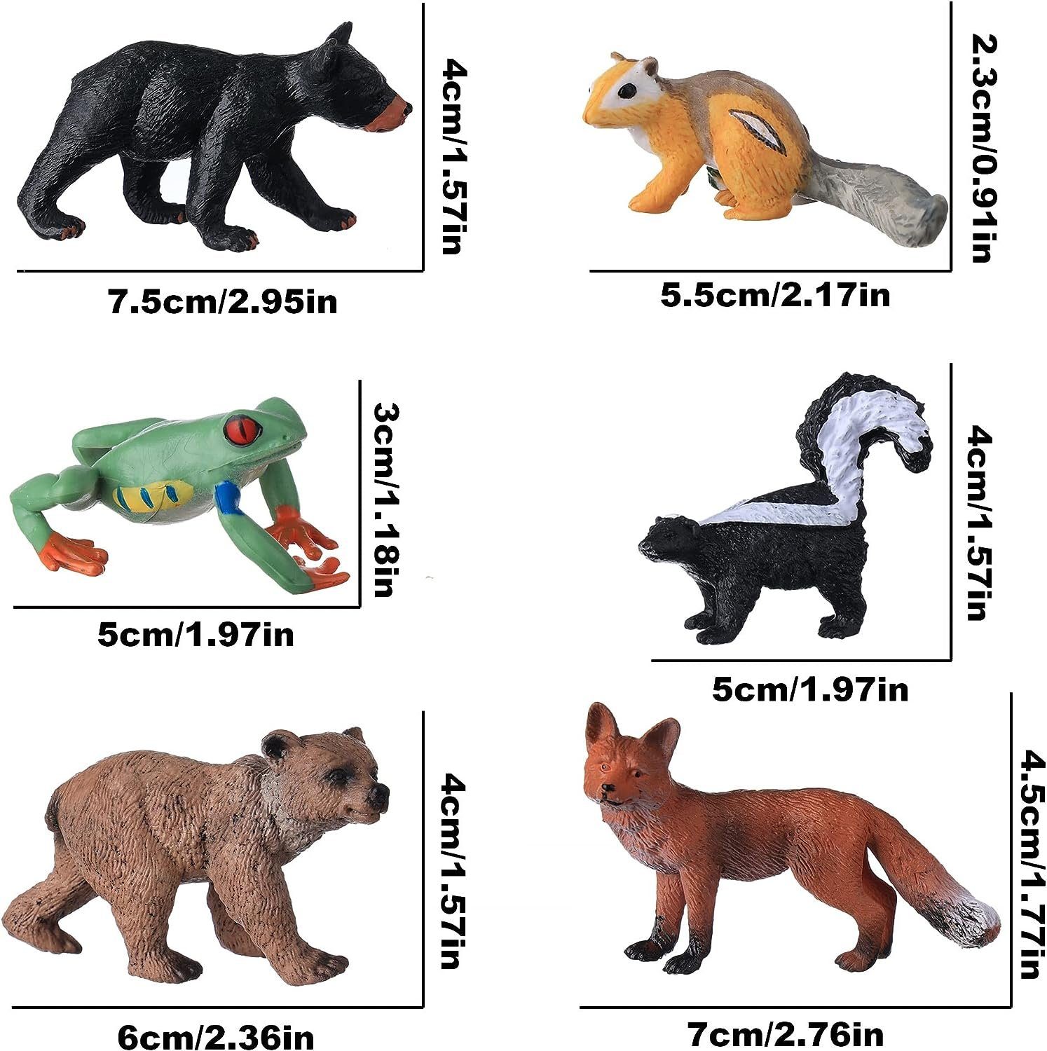 Runxizhou Wandhaken Kleine Tierfiguren für Kinder 16 STK realistische Waldtiere,Waldtiere, (1-St)
