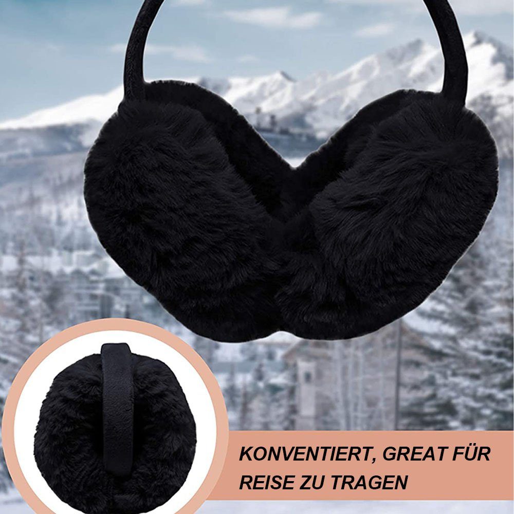 Zeaicos Ohrenwärmer Winter-Ohrenwärmer – Weiche und warme Zopfmuster-Fleece-Ohrenschützer