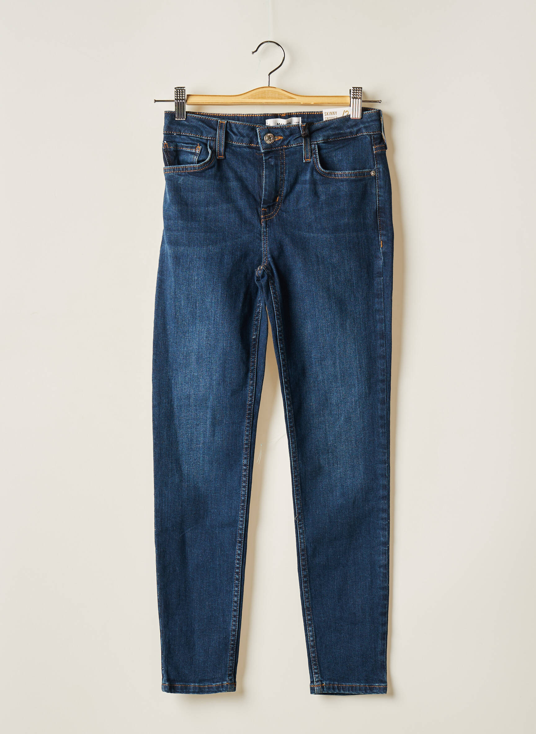 Mango Jeans Skinny Femme couleur bleu