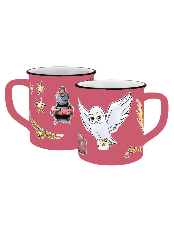Geda Labels Tasse HP Watercolor World rot Emaille-Optik 400ml in Rosa - 400ml günstig kaufen onesize