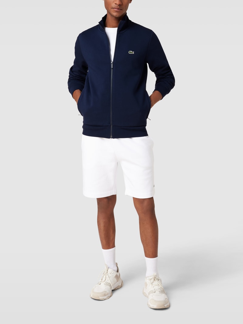 Sweatjacke mit Stehkragen in marineblau