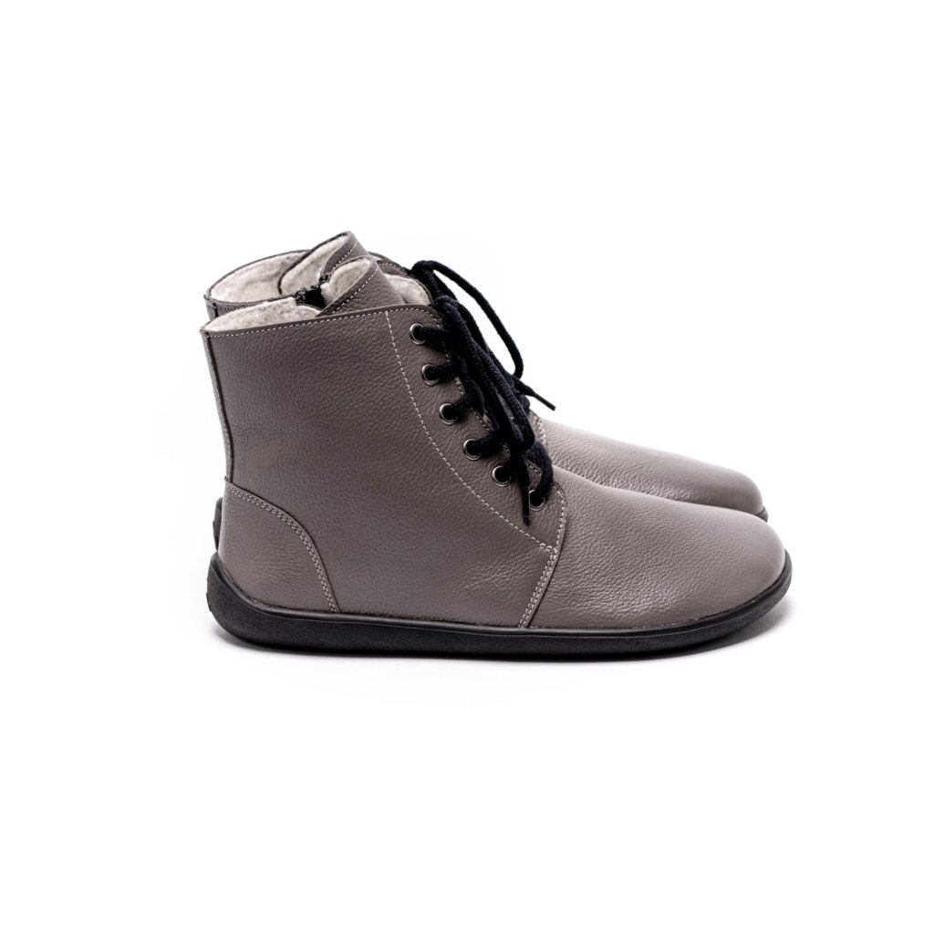 Be Lenka Nord Grau Winterbarfußschuhe