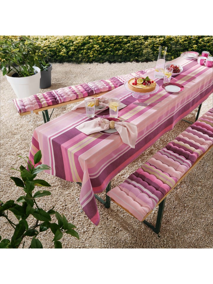 REDBEST buntgewebt, Baumwolle Bierbank-Auflage 2er-Pack in pink günstig kaufen 220 cm