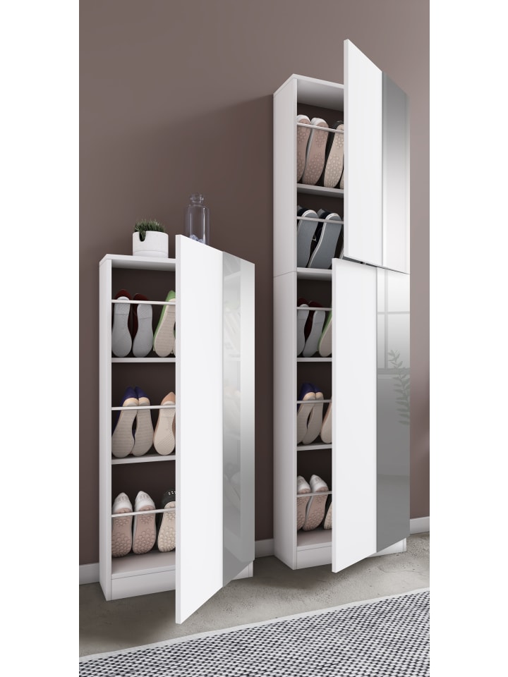 VCM  Holz Schuhschrank Schuhkommode Fulisa XL Spiegel in Weiß günstig kaufen onesize