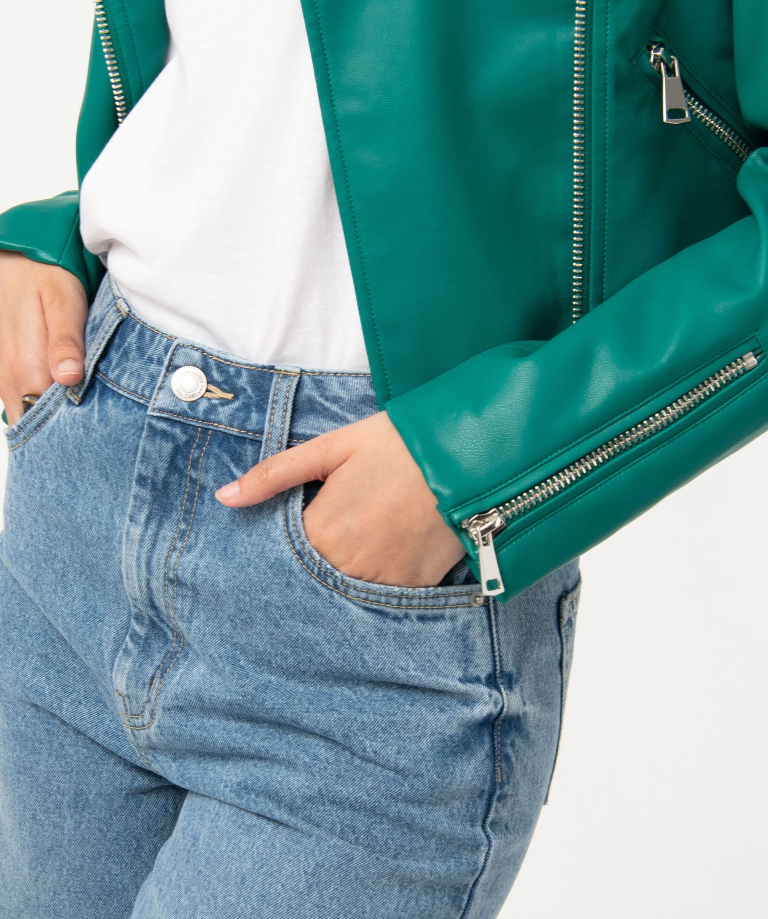 Jean "Wide legs" taille haute coloris délavé femme stone | GEMO