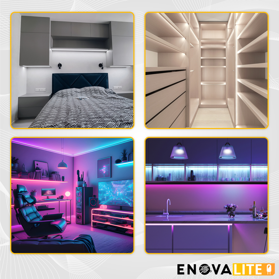 ENOVALITE LED-Streifen, RGB und warmweißes Licht, 24 V