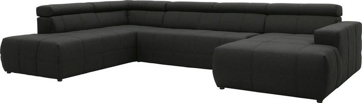 DOMO collection Wohnlandschaft Brandon, mit Kopfteilverstellung, wahlweise Sitztiefenverstellung, auch in Cord