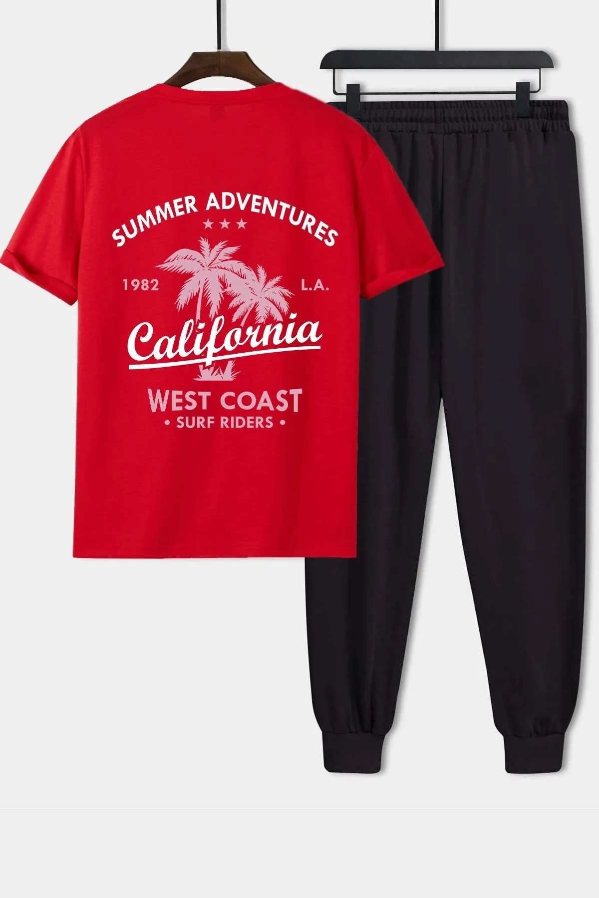 uyguntarz  Zweiteiliges Unisex-Trainingsanzugset mit California-Aufdruck