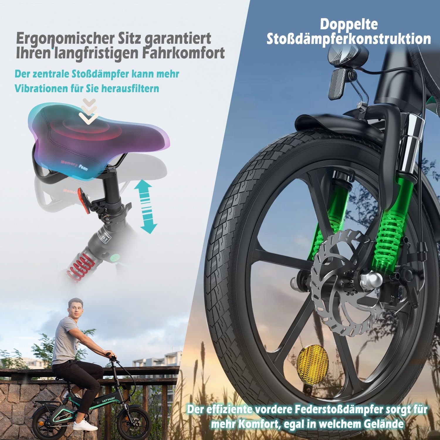 HITWAY E-Bike, Elektrofahrrad 16