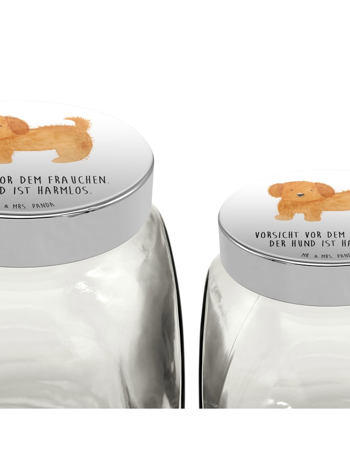 Mr. & Mrs. Panda Leckerli Glas Hund Flauschig mit Spruch in Weiß günstig kaufen