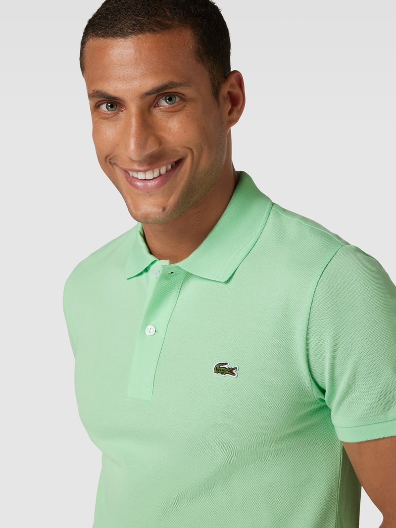 Poloshirt mit Logo-Stitching in lindgrün