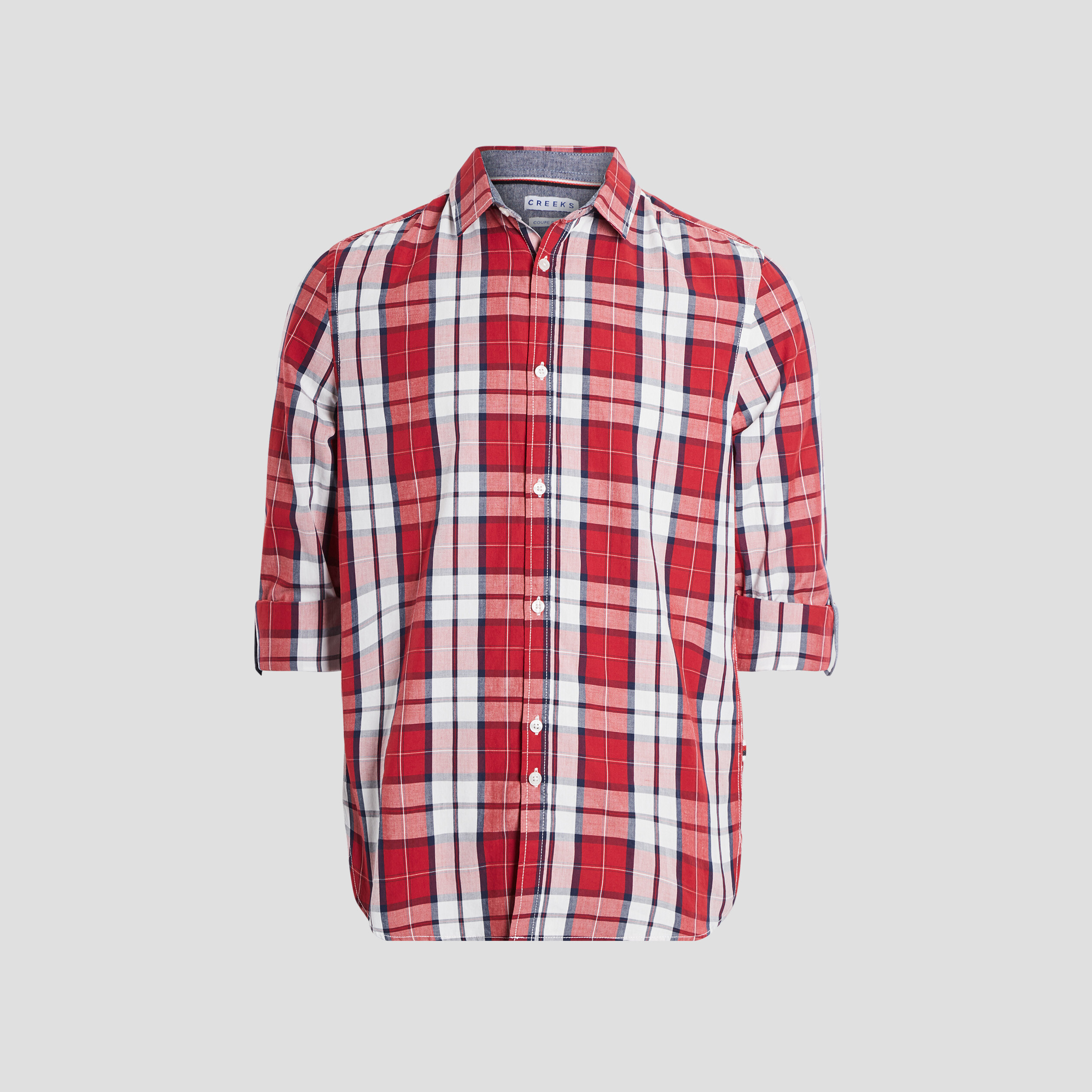 Chemise droite manches 3 4 rouge homme | La Halle