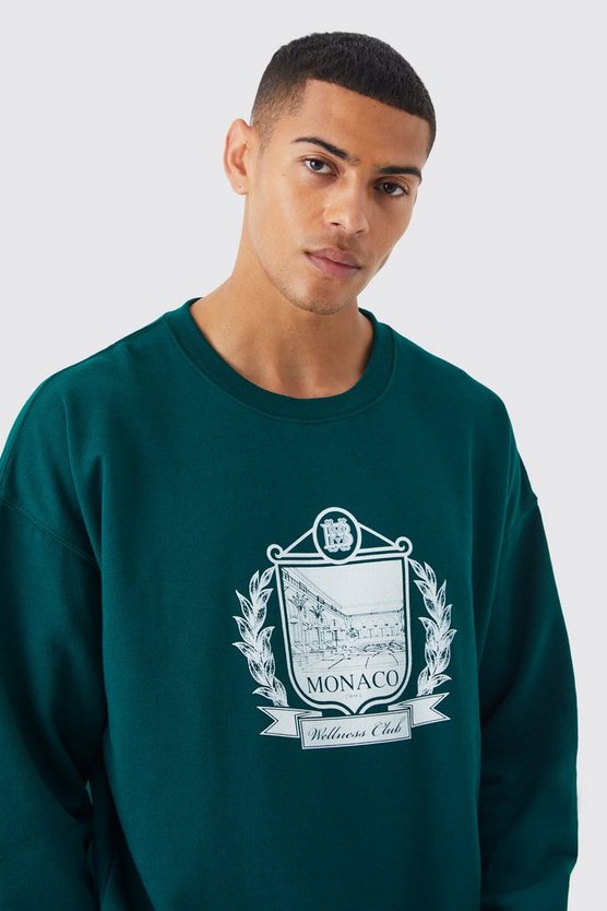 Oversize Sweatshirt mit Monaco-Print