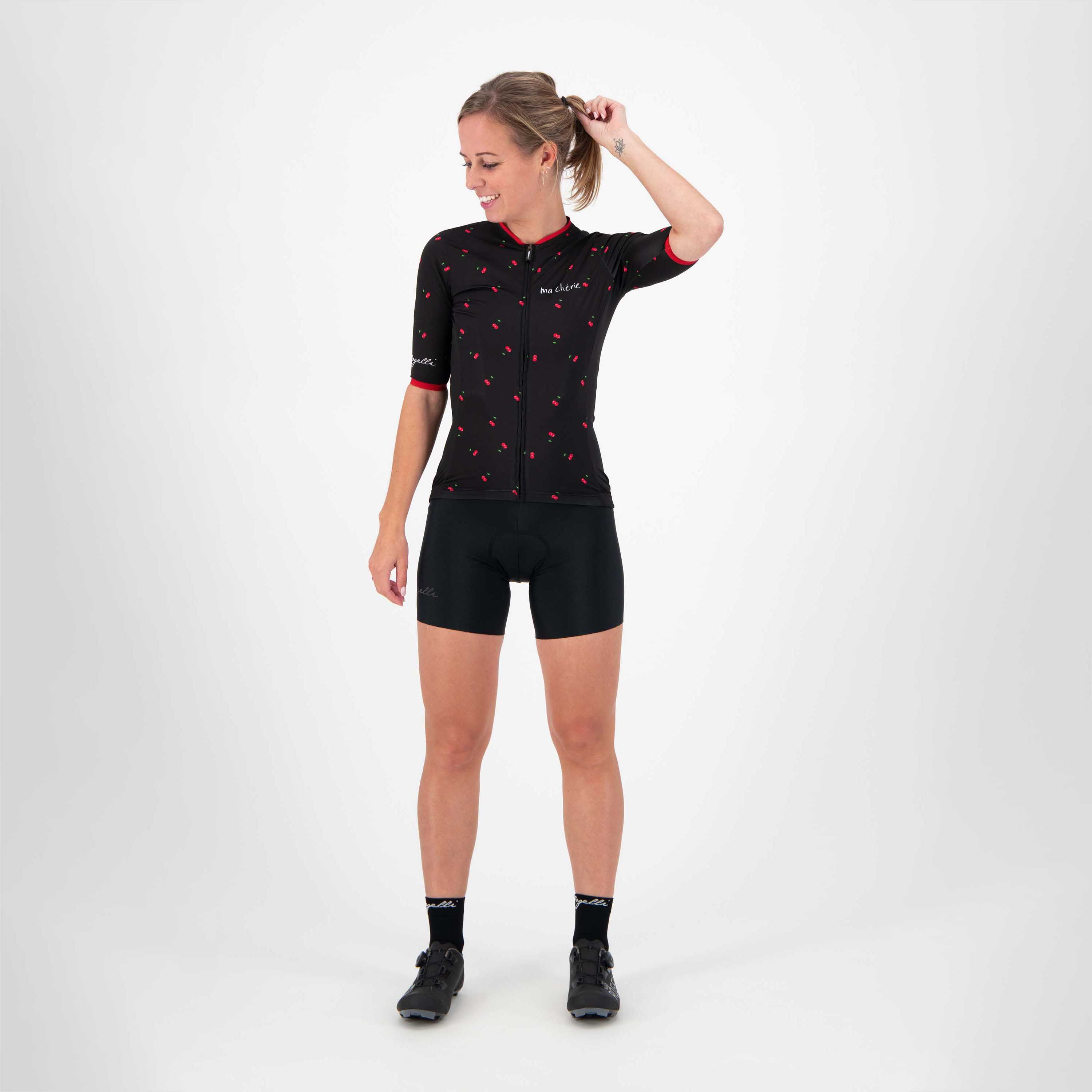 Rogelli Fruity Schwarz/Rot Damen Radtrikot Kurzarm