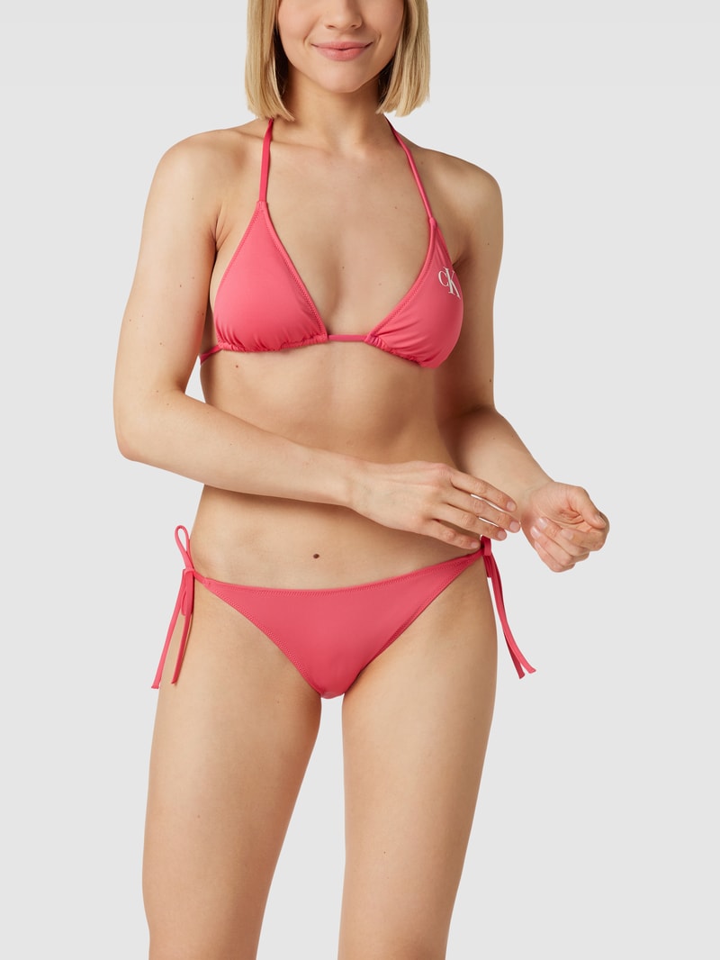 Bikini-Oberteil mit Logo-Detail in pink