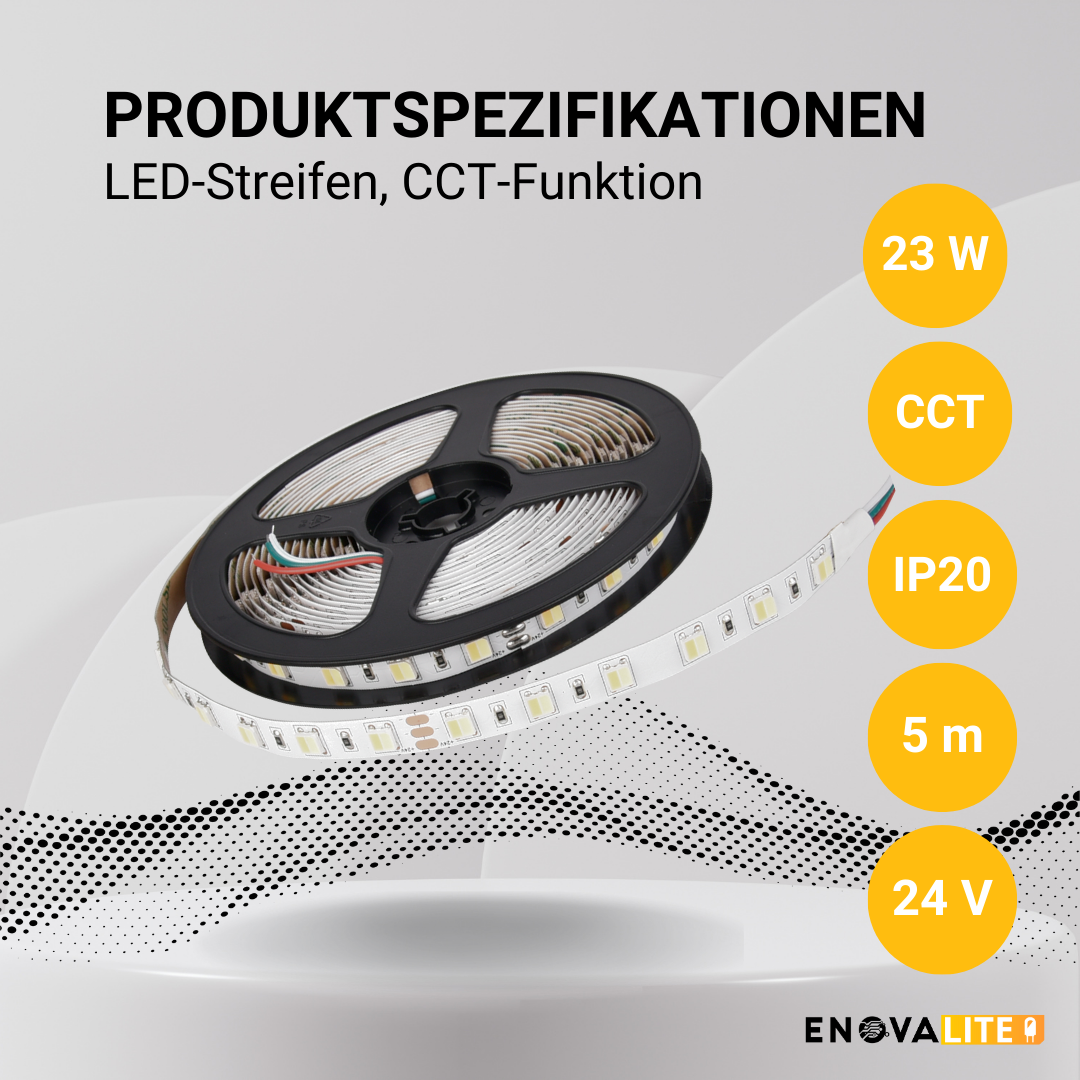 ENOVALITE LED-Streifen mit CCT-Funktion, 24 V