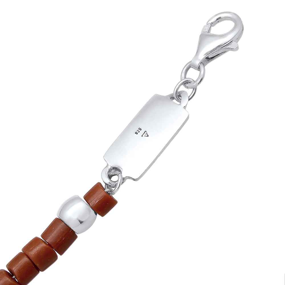 KUZZOI KUZZOI Collier Hommes Perles marron Urban Style en argent sterling 925 collier