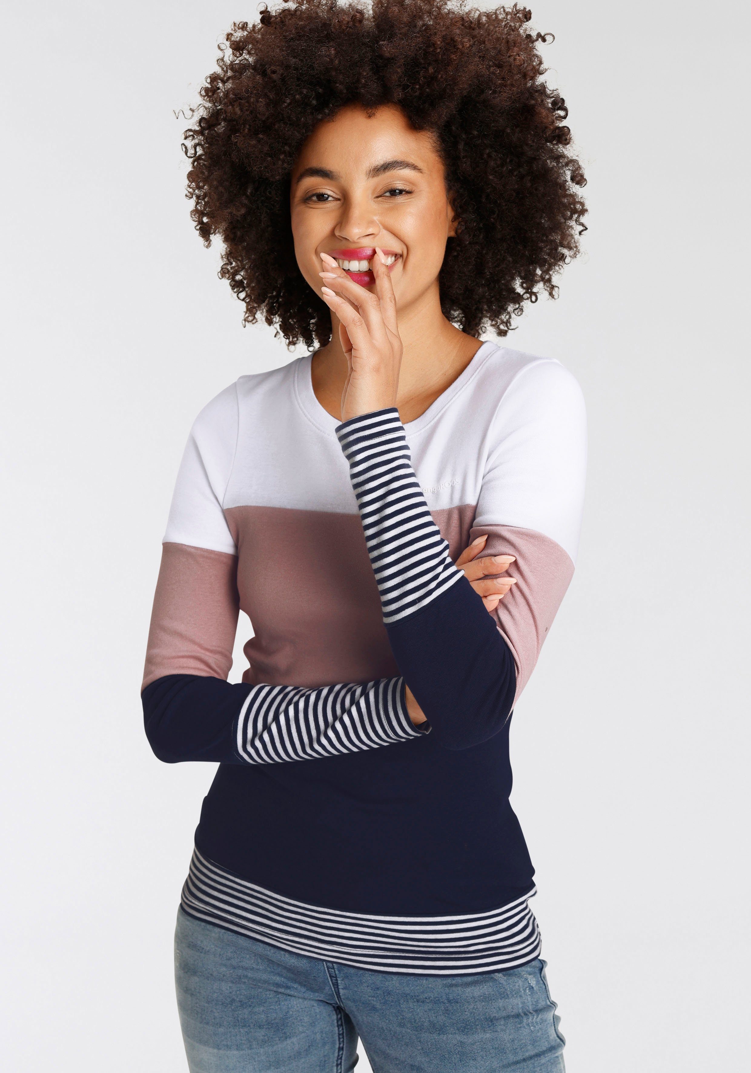KangaROOS Longsleeve im trendingen Colourblocking-Mix - NEUE KOLLEKTION