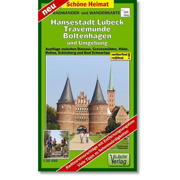 Hansestadt Lübeck, Travemünde, Boltenhagen und Umgebung Radwander- und Wanderkarte 1 : 50 000 - Wanderkarte